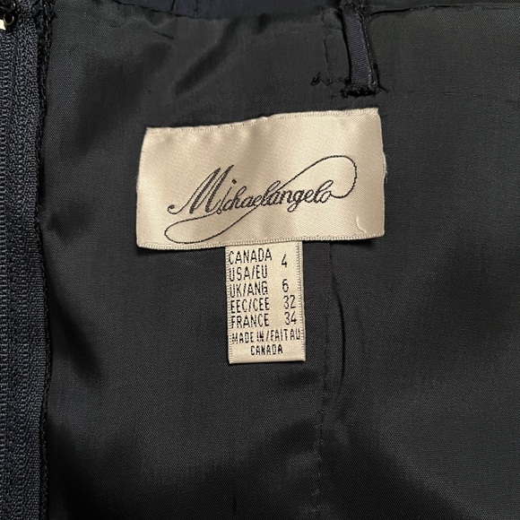 Vintage Michaelangelo Navy Two-Piece Corset Top Maxi Skirt Set - Picture 9 of 11